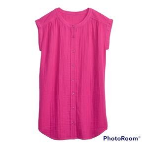 NWT Gap GapKids Crinkle Supersoft Cotton Gauze Tunic Dress in Phoebe Pink (XS)